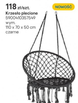 krzesło plecione czarne promocja w Castorama