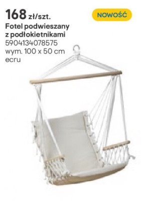 fotel podwieszany z podłokietnikami ecru promocja w Castorama