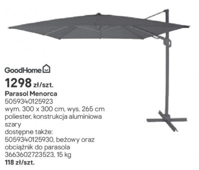 Parasol Menorca promocja w Castorama