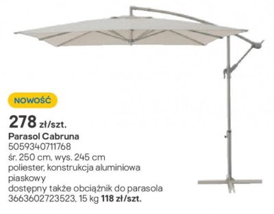 Parasol Cabruna promocja w Castorama