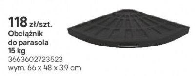 Obciążnik do parasola 15 kg promocja w Castorama