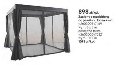 Zasłony z moskitierą do pawilonu Evisa 4 szt. promocja w Castorama