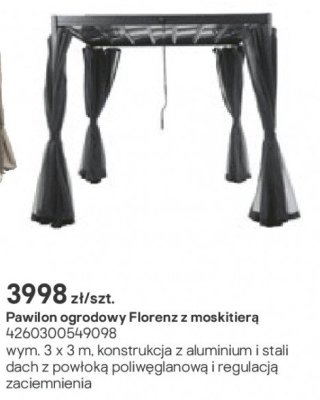 Pawilon ogrodowy Florenz z moskitierą promocja w Castorama