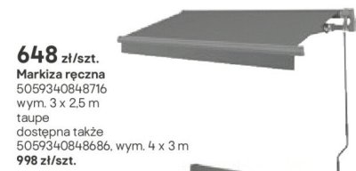 Markiza ręczna promocja w Castorama