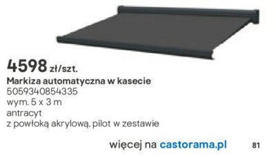 Markiza automatyczna w kasecie promocja w Castorama