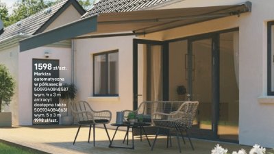 markiza automatyczna w półkasecie 4 x 3 m antracyt promocja w Castorama