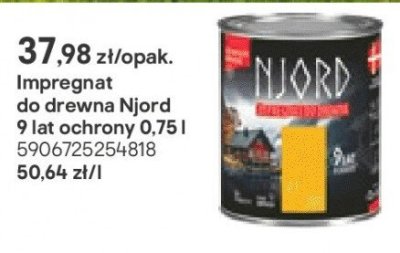 Impregnat do drewna Njord 0,75 l promocja w Castorama