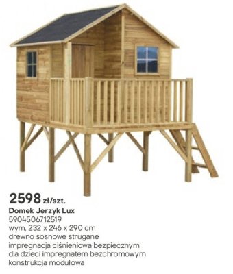 Domek drewniany Jerzyk Lux promocja w Castorama