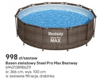 Basen stelażowy Steel Pro Max Bestway śr. 366 cm, wys. 100 cm promocja w Castorama