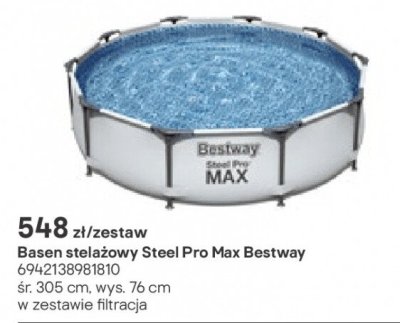 Basen stelażowy Steel Pro Max Bestway śr. 305 cm, wys. 76 cm promocja w Castorama
