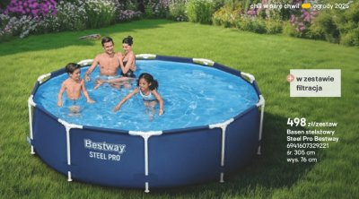 Basen stelażowy Steel Pro Bestway śr. 305 cm, wys. 76 cm promocja w Castorama