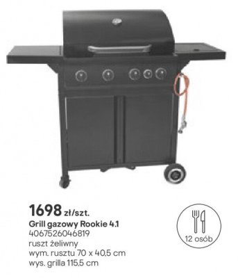 Grill gazowy Rookie 4.1 promocja w Castorama