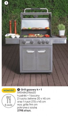 Grill gazowy 4+1 promocja w Castorama