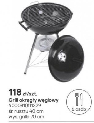 Grill okrągły węglowy promocja w Castorama