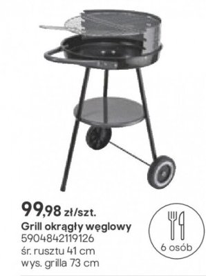 Grill okrągły węglowy promocja w Castorama