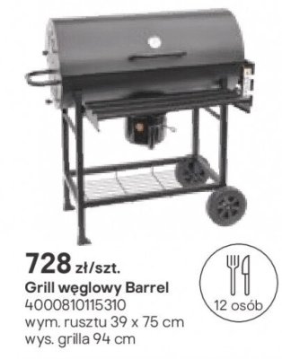 Grill węglowy Barrel promocja w Castorama