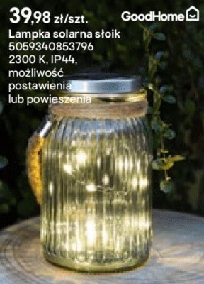 Lampa solarna słoik promocja w Castorama