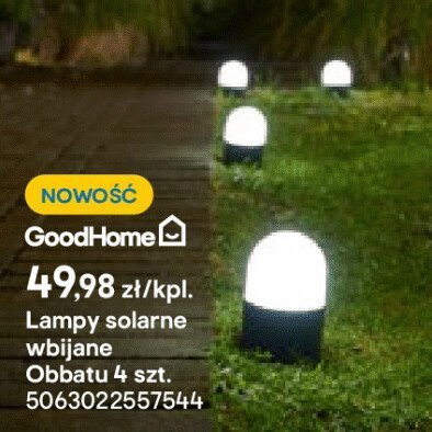 Lampy solarne wbijane Obbatu promocja w Castorama