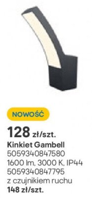 kinkiet Gambell promocja w Castorama