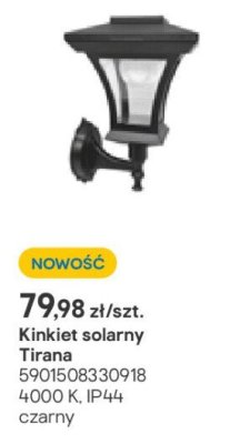 Kinkiet solarny Tirana promocja w Castorama