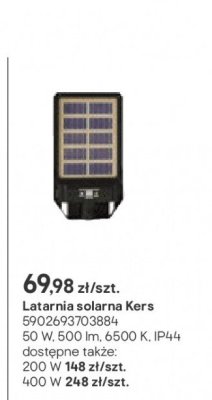 Latarnia solarna Kers promocja w Castorama