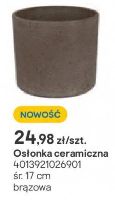 Osłonka ceramiczna śr. 17 cm brązowa promocja w Castorama