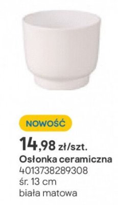Osłonka ceramiczna śr. 13 cm biała matowa promocja w Castorama