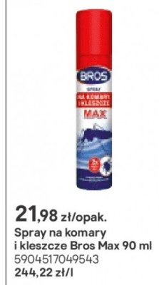 Spray na komary i kleszcze Bros Max 90 ml promocja w Castorama