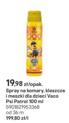 Spray na komary, kleszcze i meszki dla dzieci Vaco Psi Patrol 100 ml promocja w Castorama