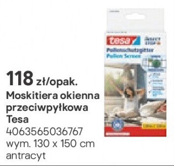 Moskitiera okienna przeciwpyłkowa Tesa antracyt promocja w Castorama