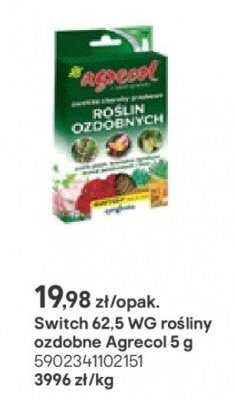 środek grzybobójczy Switch 62,5 WG rośliny ozdobne Agrecol 5 g promocja w Castorama