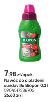 nawóz do dipladenii sundaville Biopon 0,3 l promocja w Castorama