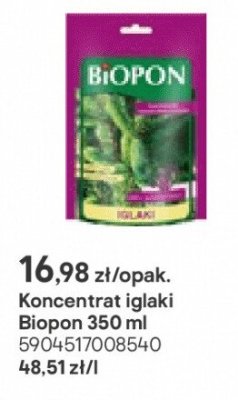 koncentrat iglaki Biopon 350ml promocja w Castorama