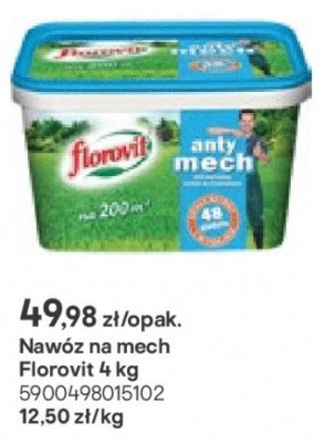 Nawóz na mech Florovit 4 kg promocja w Castorama