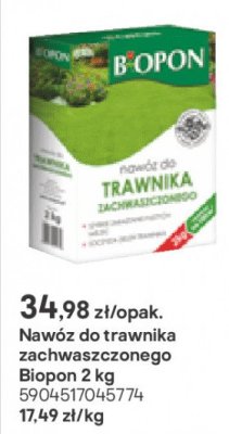 Nawóz do trawnika zachwaszczonego Biopon 2 kg promocja w Castorama