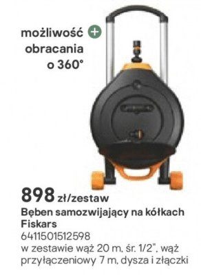 Bęben samowijający na kółkach Fiskars - zestaw promocja w Castorama