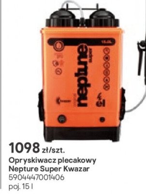 Opryskiwacz plecakowy Nepture Super Kwazar 15l promocja w Castorama