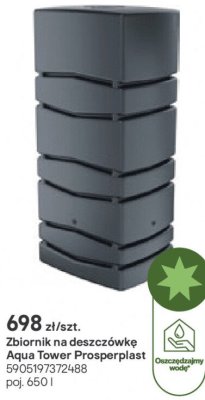 Zbiornik na deszczówkę Aqua Tower 650l, 1 szt. promocja w Castorama