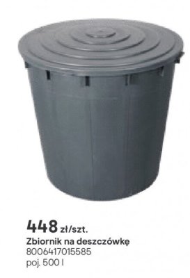 Zbiornik na deszczówkę 500l, 1 szt. promocja w Castorama