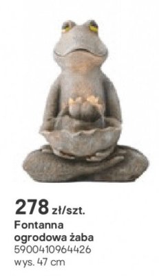 Fontanna ogrodowa żaba 47cm promocja w Castorama