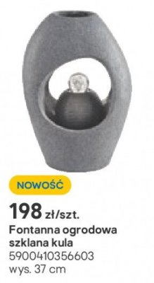 Fontanna ogrodowa szklana kula 37cm promocja w Castorama