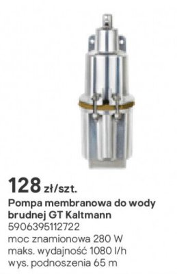 Pompa membranowa do wody brudnej GT Kaltmann promocja w Castorama
