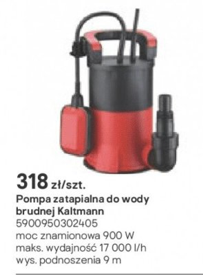 Pompa zatapialna do wody brudnej Kaltmann promocja w Castorama