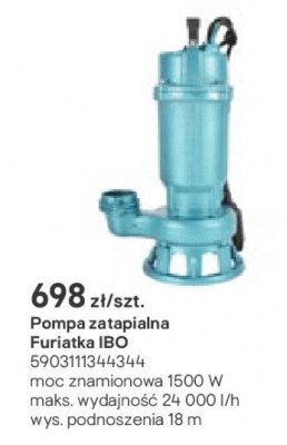 Pompa zatapialna Furatika IBO promocja w Castorama