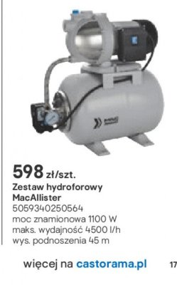 Zestaw hydroforowy MacAllister promocja w Castorama