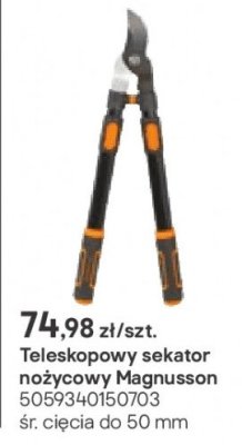 Teleskopowy sekator nożycowy Magnusson promocja w Castorama