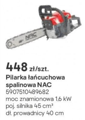 Pilarka łańcuchowa spalinowa NAC promocja w Castorama