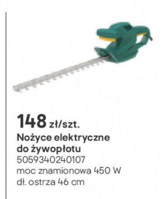 Nożyce elektryczne do żywopłotu promocja w Castorama