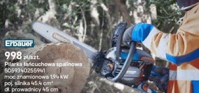 Pilarka łańcuchowa spalinowa Erbauer promocja w Castorama