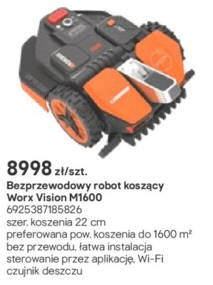 Bezprzewodowy robot koszący WORX Vision M1600 promocja w Castorama